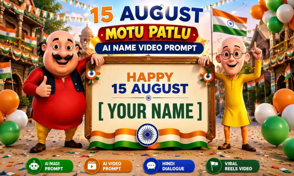 15 August Motu Patlu AI Name Video Prompt