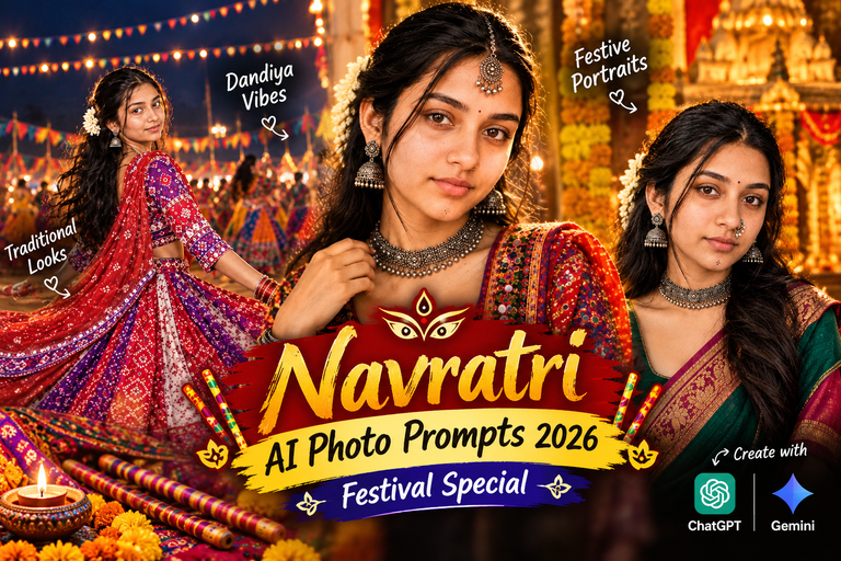 Viral Navratri AI Photo Prompts 2026 | Festival Special